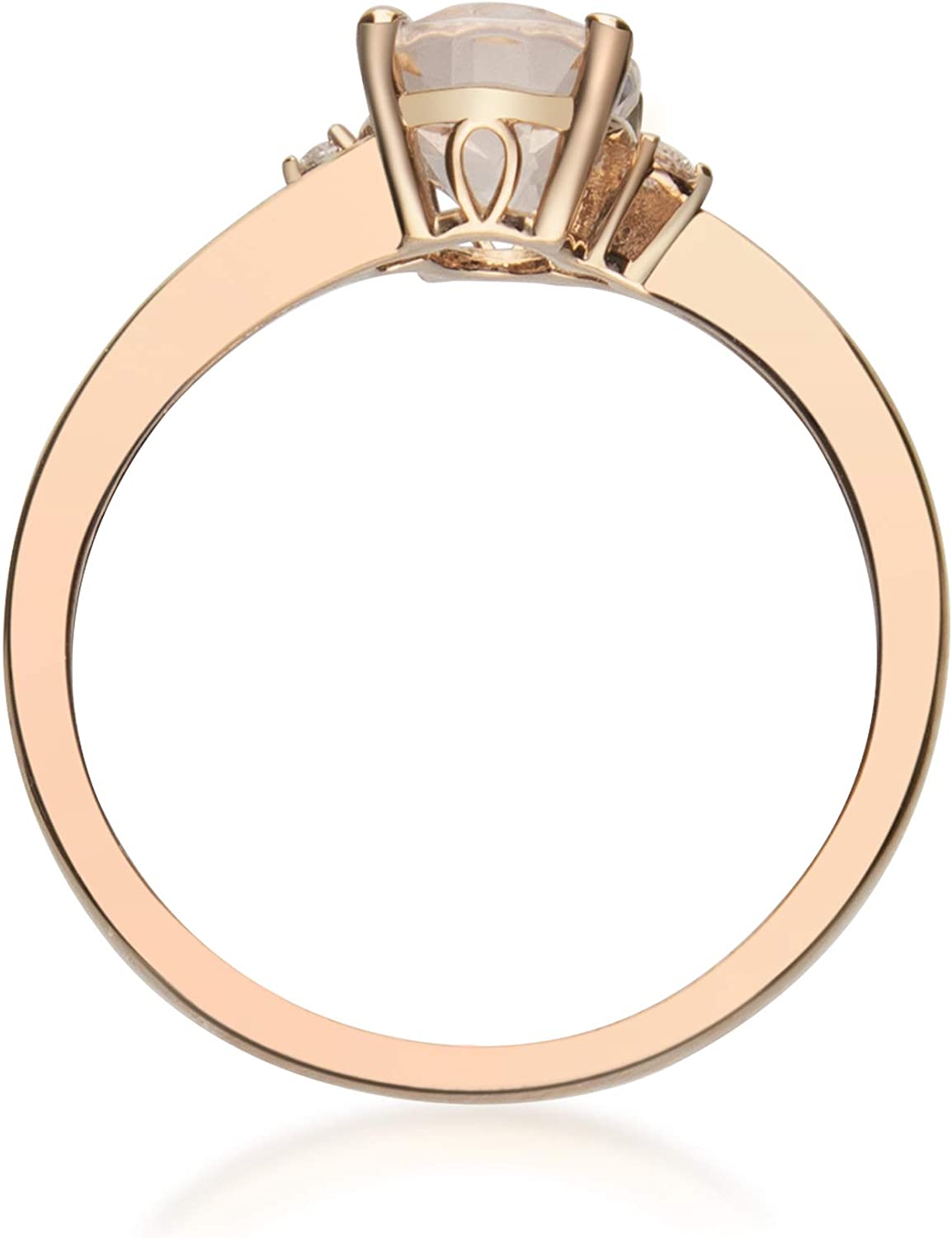 Gin and Grace 14K Rose Gold Genuine Morganite Ring with Diamonds for women | Ethically, authentically & organically sour