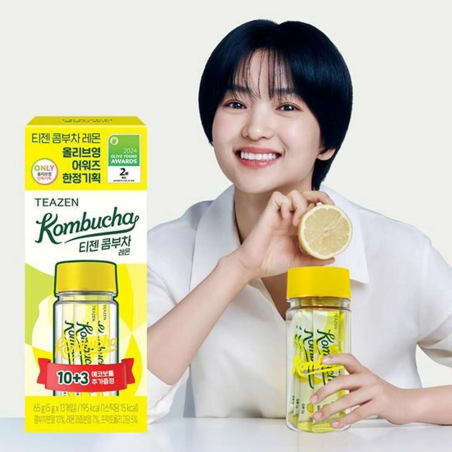 ★2024 Awards★ Teazen Kombucha Lemon 10 Sticks Set (+3 Sticks+Bottle)